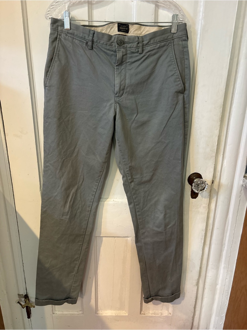 J. Crew Men's Light Gray Straight Chinos